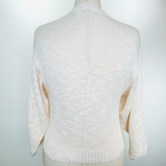 Vintage Pretense Sweater Women L Pink Knit Barbiecore Grandma Preppy Floral 80s - Picture 3 of 8